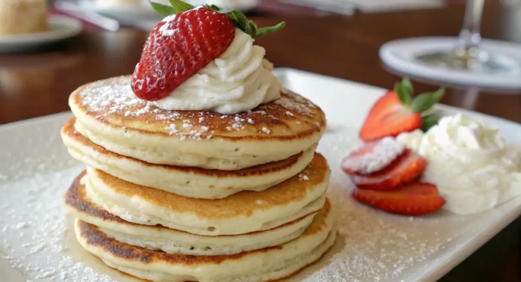 Golden brown small pancakes ready to eat