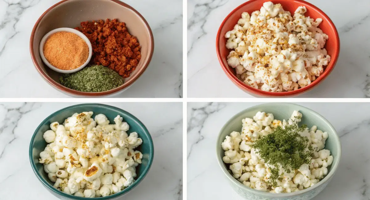 Bowl of delicious homemade popcorn seasoning