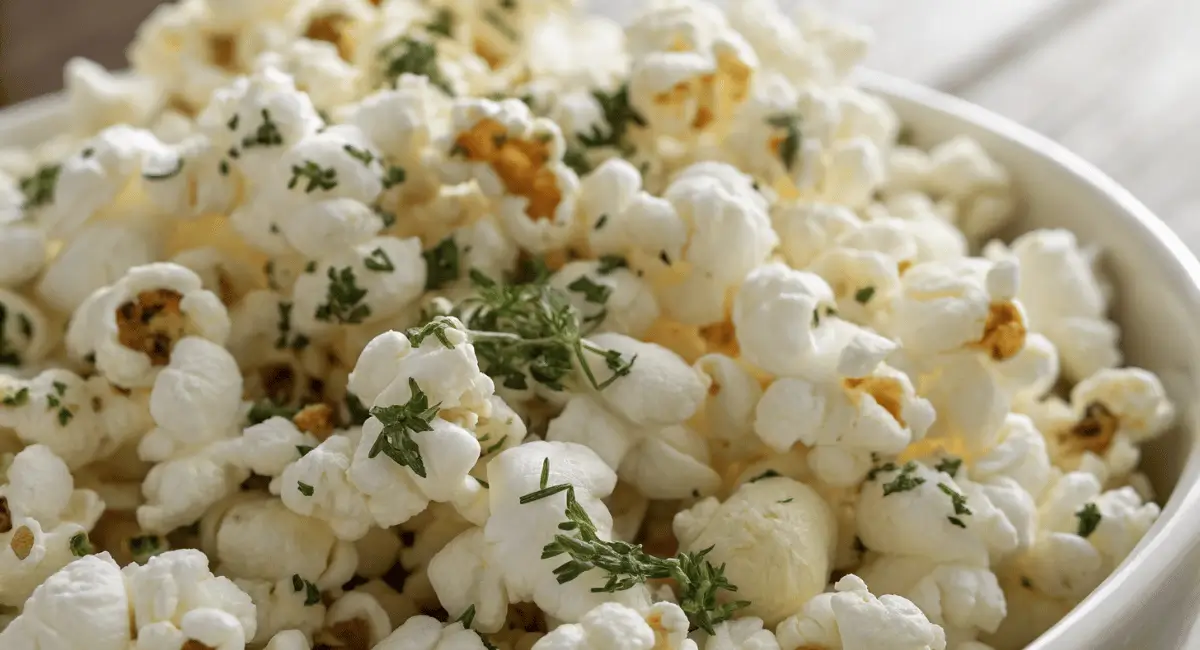 Bowl of delicious homemade popcorn seasoning