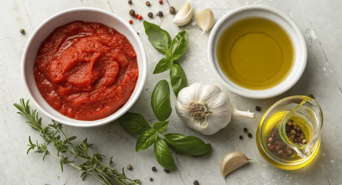 Delicious homemade san marzano tomato sauce simmering in a pot