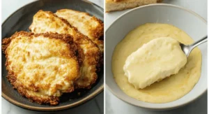 Copycat Longhorn Parmesan Crusted Chicken pieces on a plate.