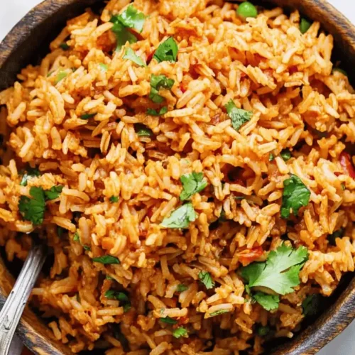 Bowl of flavorful Mexican Brown Rice with cilantro.