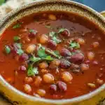 Kashmiri Rajma Curry Recipe – Authentic, Aromatic, and Soul-Warming 18 A bowl of vibrant red Kashmiri Rajma Curry Recipe, garnished with fresh cilantro.