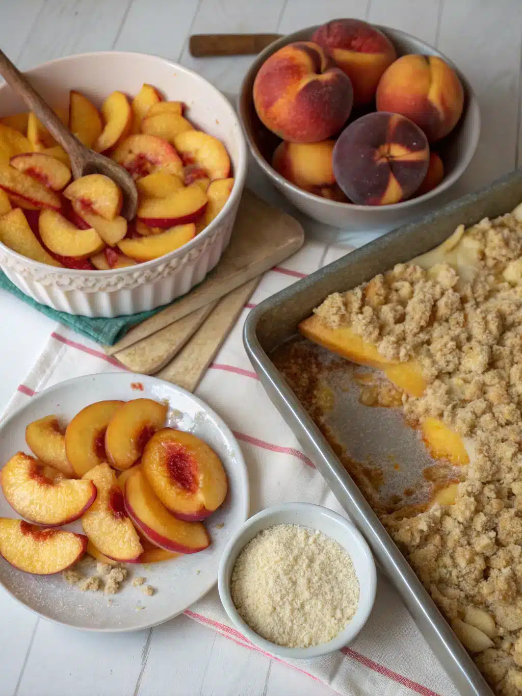 Peach Cobbler Recipe – The Best Homemade Dessert for Summer Comfort 8 peach cobbler with fresh peaches preparing steps