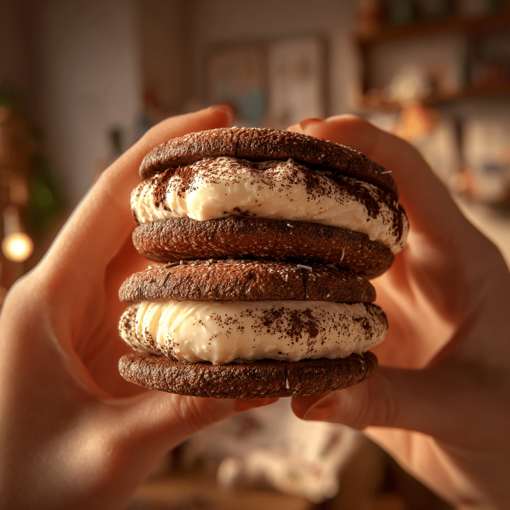 Tiramisu Sandwich Cookies – The Best Creamy Dessert Recipe! 8 lounis djalal hands sandwiching mascarpone filling between tw 2f0cd517 771a 49e1 84a5 9832e0394cd2 3
