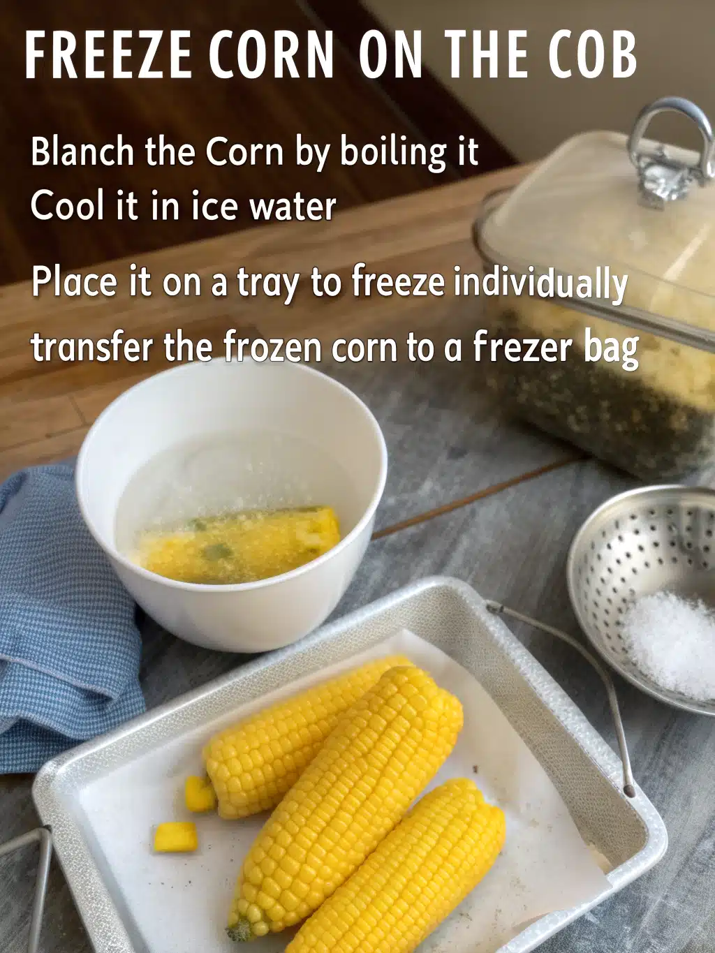 how to freeze corn on the cob step-by-step