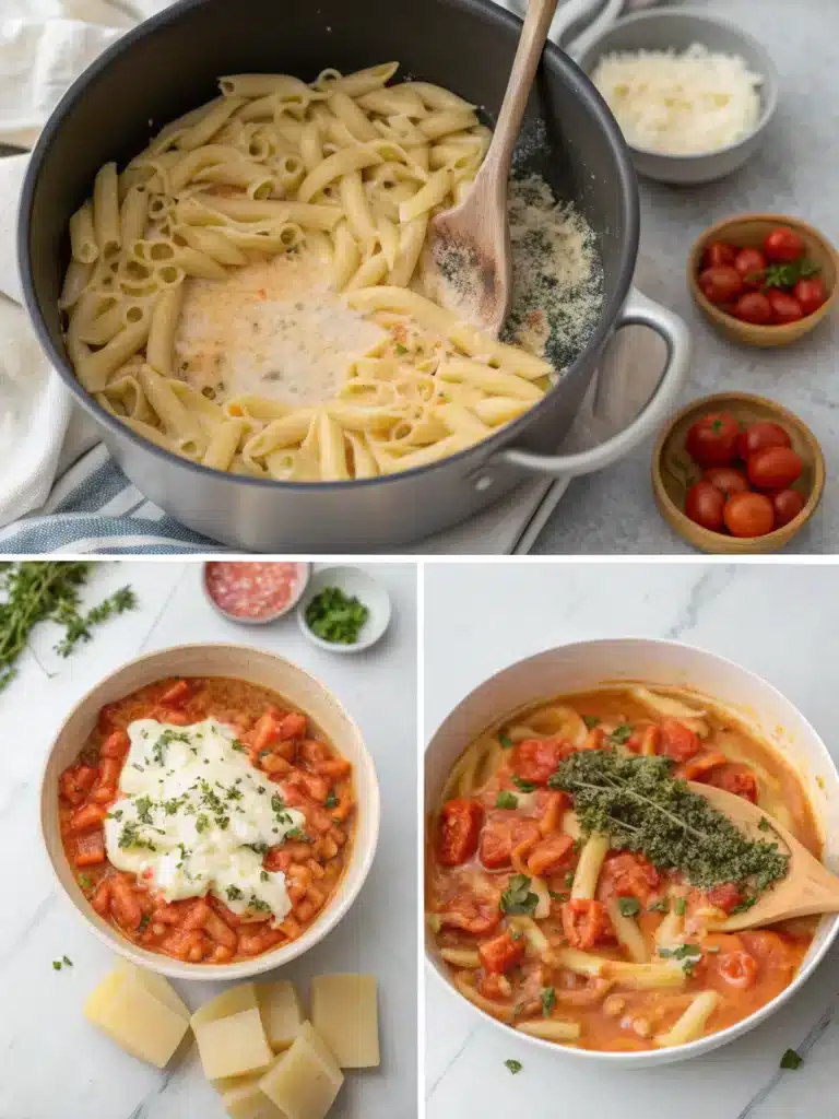 Easy One Pot Creamy Tomato Pasta – The Ultimate Guide 7 Baked creamy tomato pasta with cheese topping