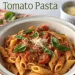 Easy one pot creamy tomato pasta in a bowl